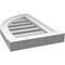 Ekena Millwork Quarter Round Top Left Surface Mount PVC Gable Vent w/ 2"W x 2"P Brickmould Sill Frame, 12"W x 20"H GVPQL12X2003SF - alternate 4